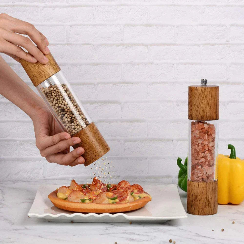 Wooden Pepper Mill Manual Salt Spice Grinder With Adjustable Ceramic Core Pepper Grinder Kitchen